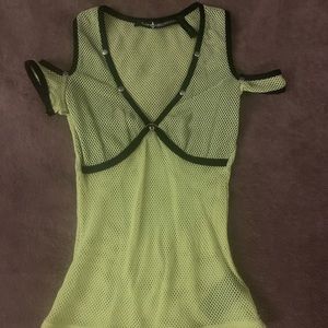 Lip Service Neon Green Fishnet Top